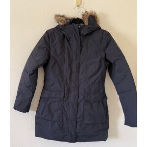 The North Face Women Arctic Parka Black Goose Down Hooded Jacket NF0A2RF7 Size M